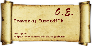 Oravszky Euszták névjegykártya
